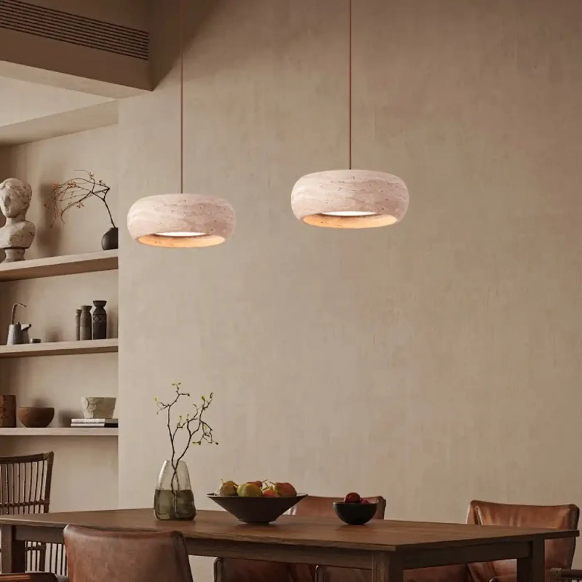 Lampe Suspendue Blanche en Pierre Style | Kilo