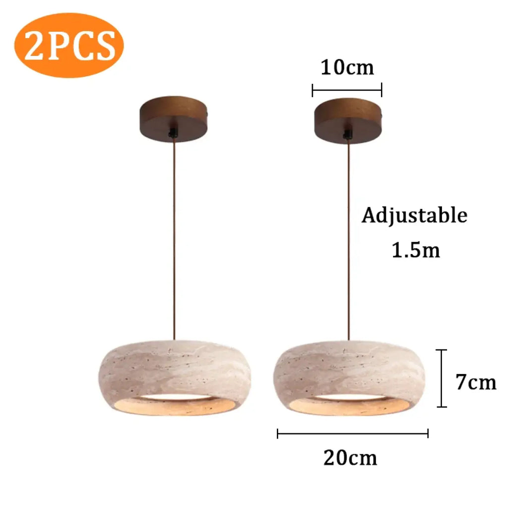 Lampe Suspendue Blanche en Pierre Style | Kilo