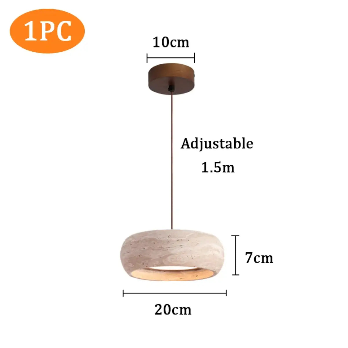 Lampe Suspendue Blanche en Pierre Style | Kilo