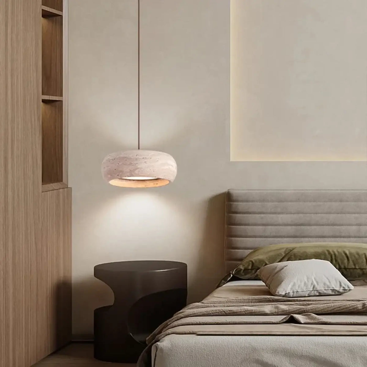 Lampe Suspendue Blanche en Pierre Style | Kilo