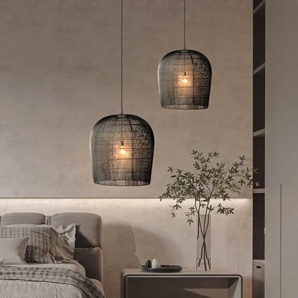 Lampe Suspendue en Fil Tissé Blanc | Lusa