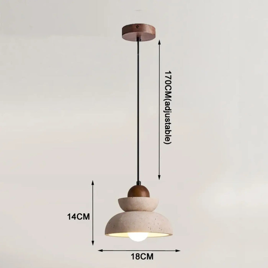 Lampe Suspendue Bois et Pierre Épurée | Kola