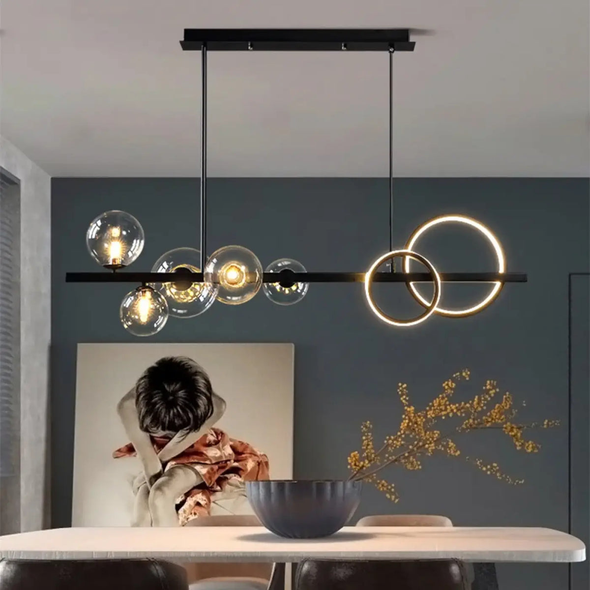 Lampe Suspendue Atelier en Verre Ambré | Kava