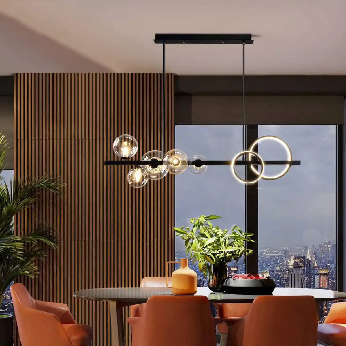Lampe Suspendue Atelier en Verre Ambré | Kava