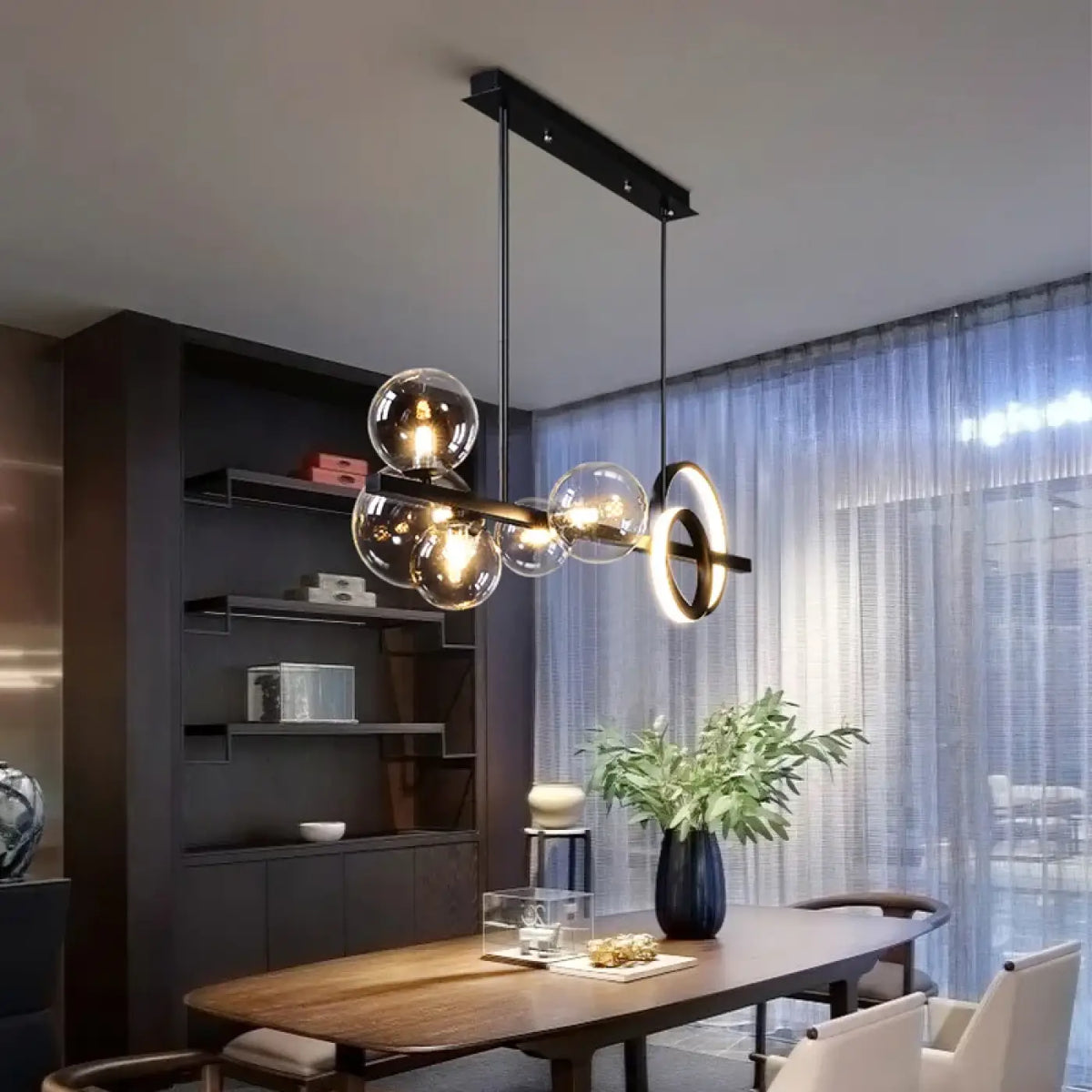 Lampe Suspendue Atelier en Verre Ambré | Kava