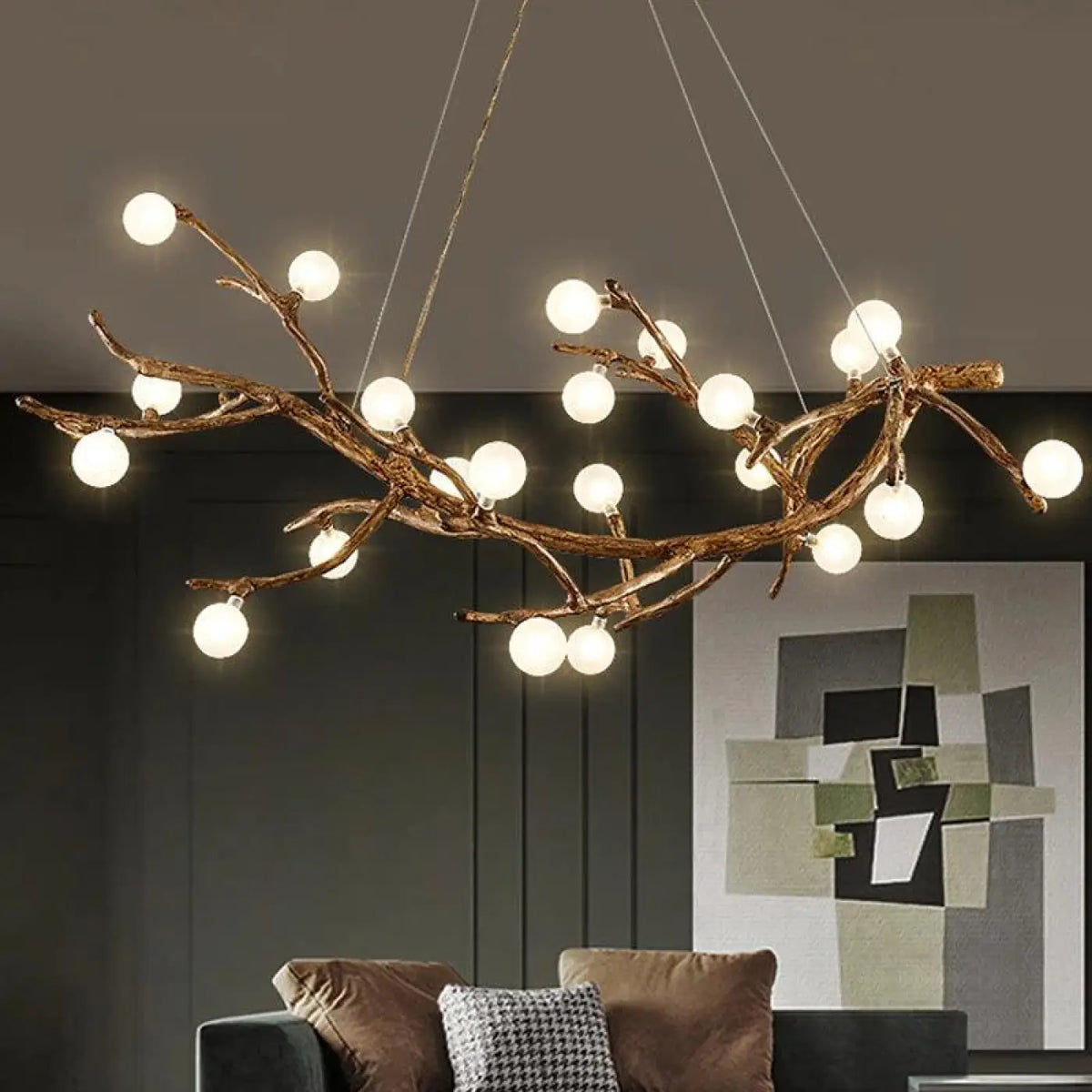 Lampe Suspendue Branche Naturelle en Bois | Varo