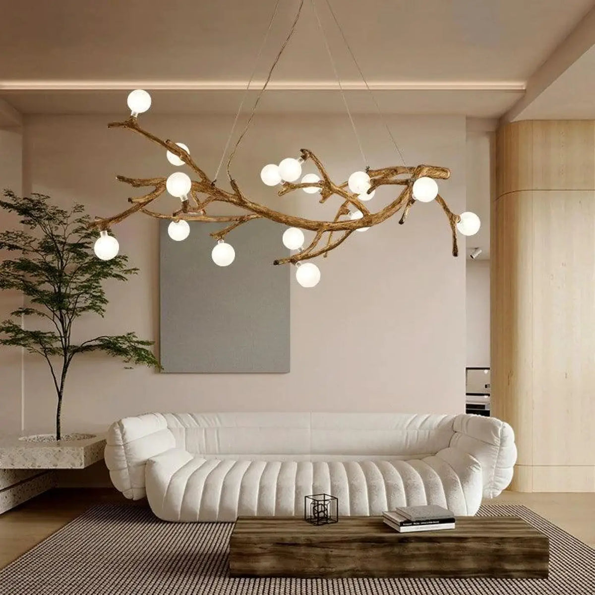 Lampe Suspendue Branche Naturelle en Bois | Varo