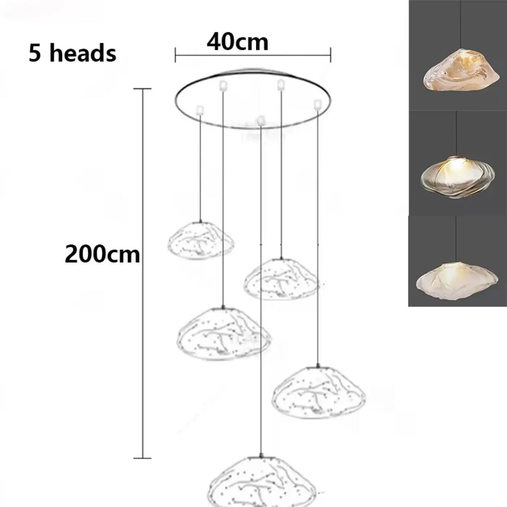 Suspension Cascade en Verre Organique Moderne | Rili