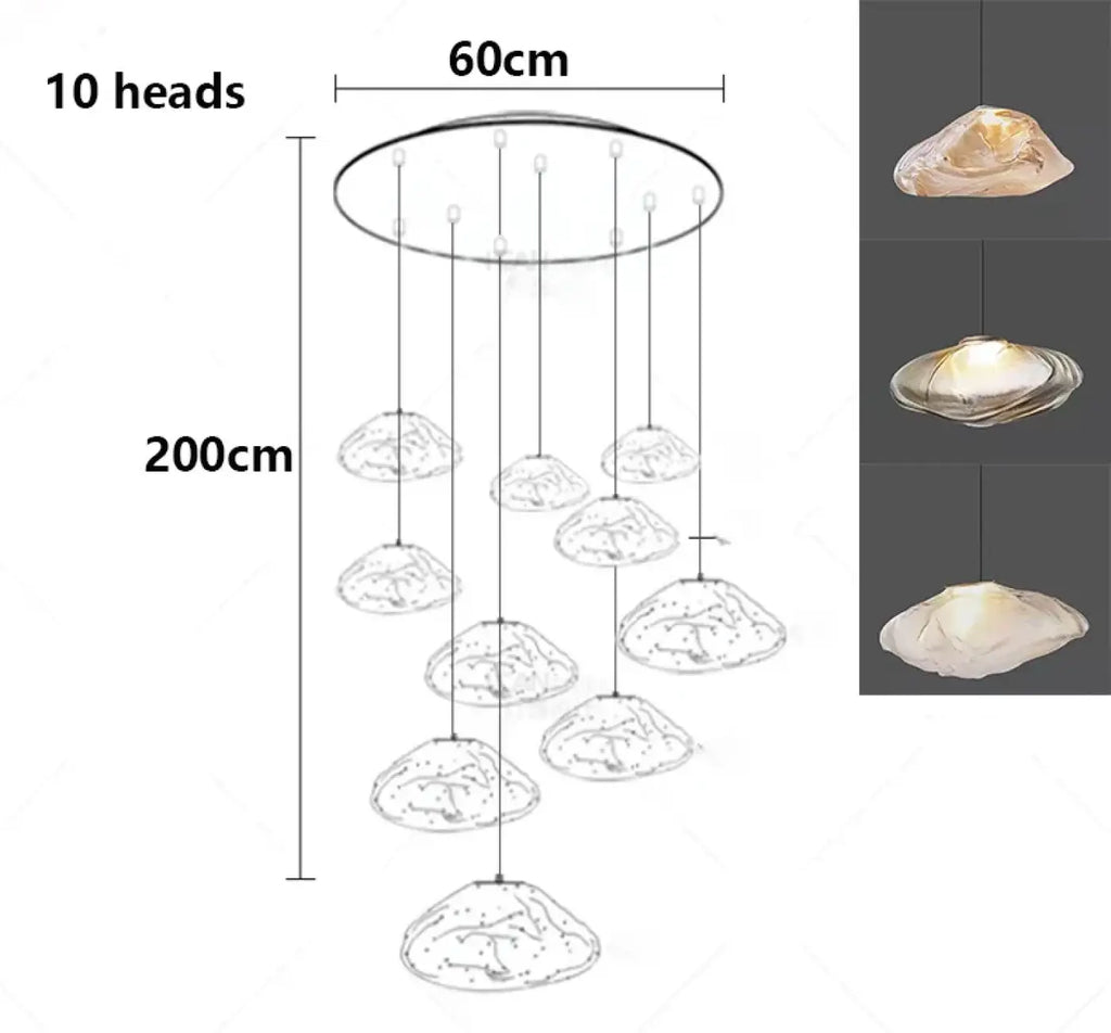 Suspension Cascade en Verre Organique Moderne | Rili