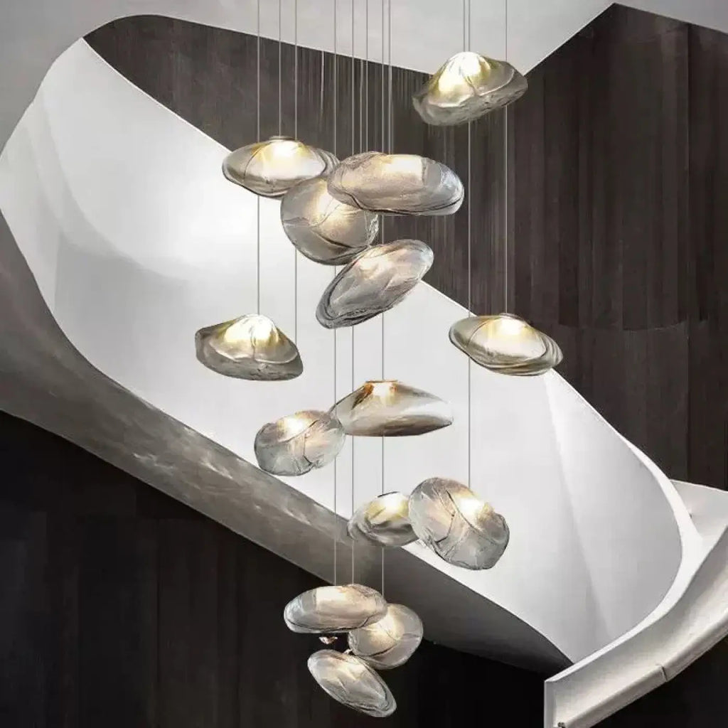 Suspension Cascade en Verre Organique Moderne | Rili