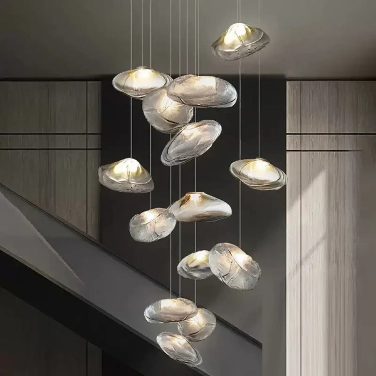 Suspension Cascade en Verre Organique Moderne | Rili