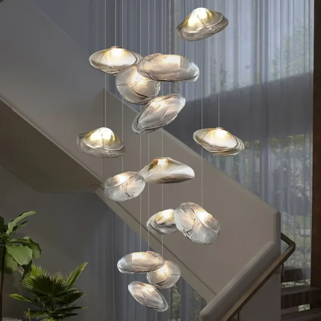 Suspension Cascade en Verre Organique Moderne | Rili