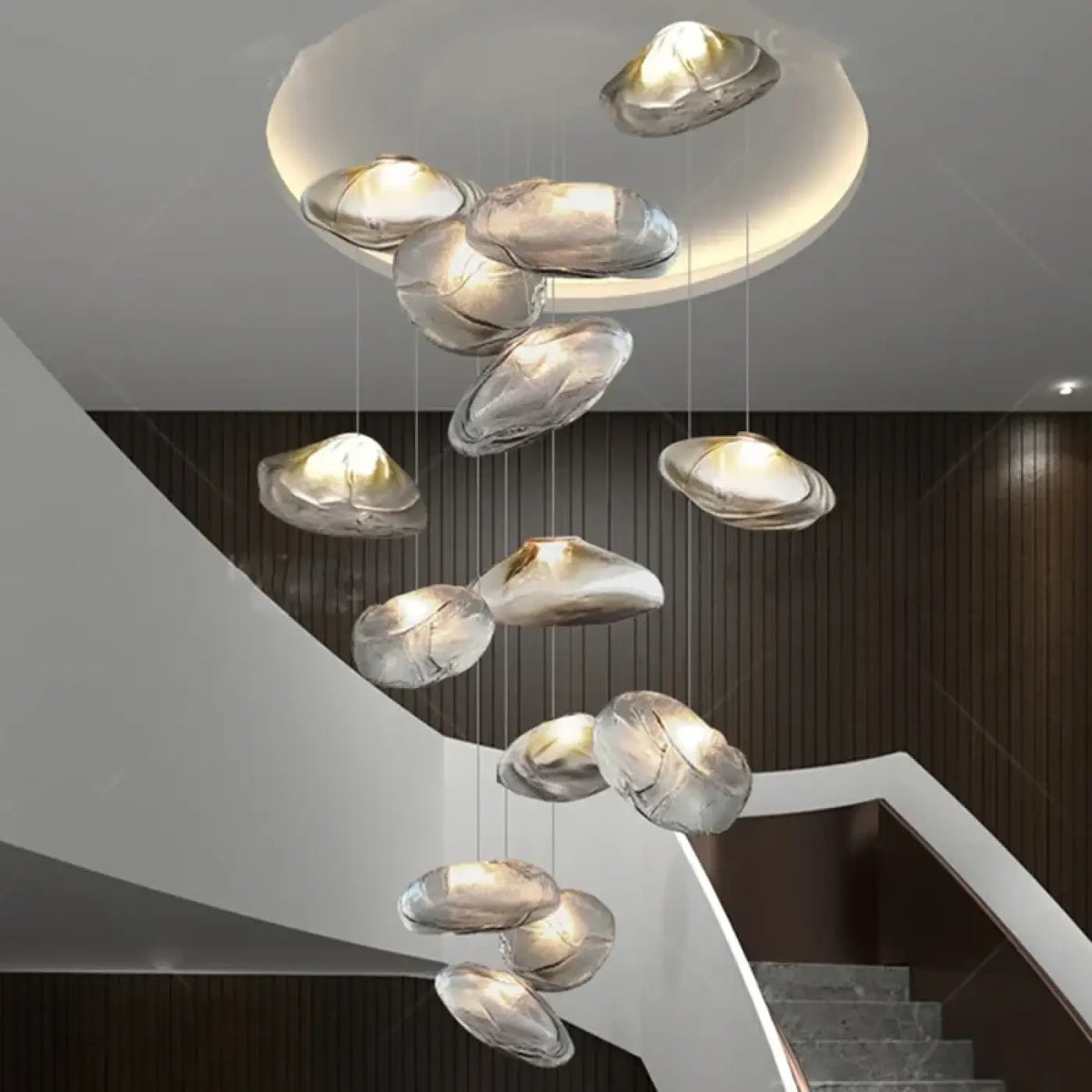 Suspension Cascade en Verre Organique Moderne | Rili