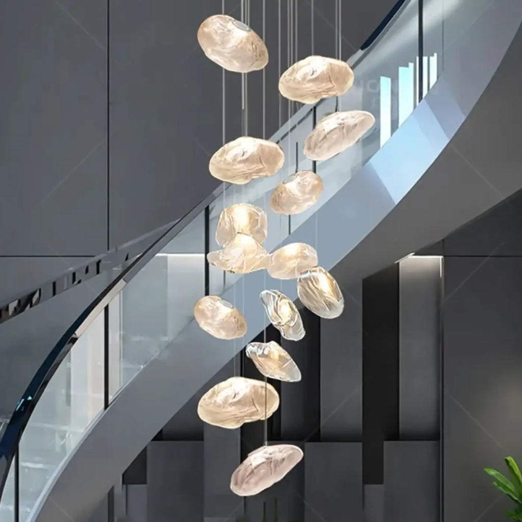 Suspension Cascade en Verre Organique Moderne | Rili
