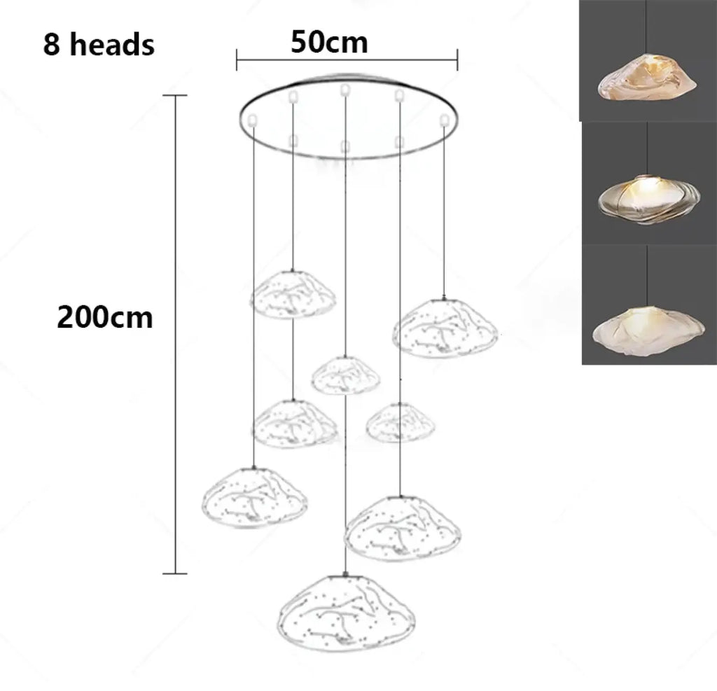 Suspension Cascade en Verre Organique Moderne | Rili