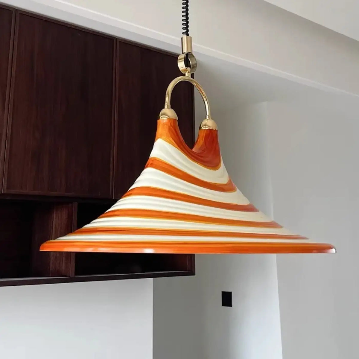 Suspension Orange et Blanche Striée | Mota