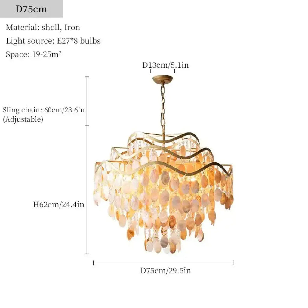 Lampe Suspendue Coque Naturelle Dorée | Nori