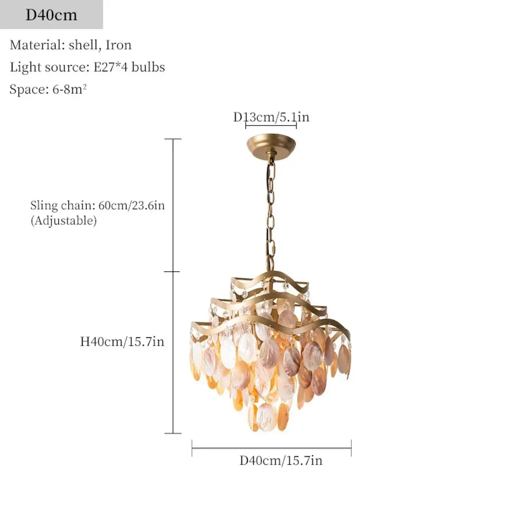 Lampe Suspendue Coque Naturelle Dorée | Nori