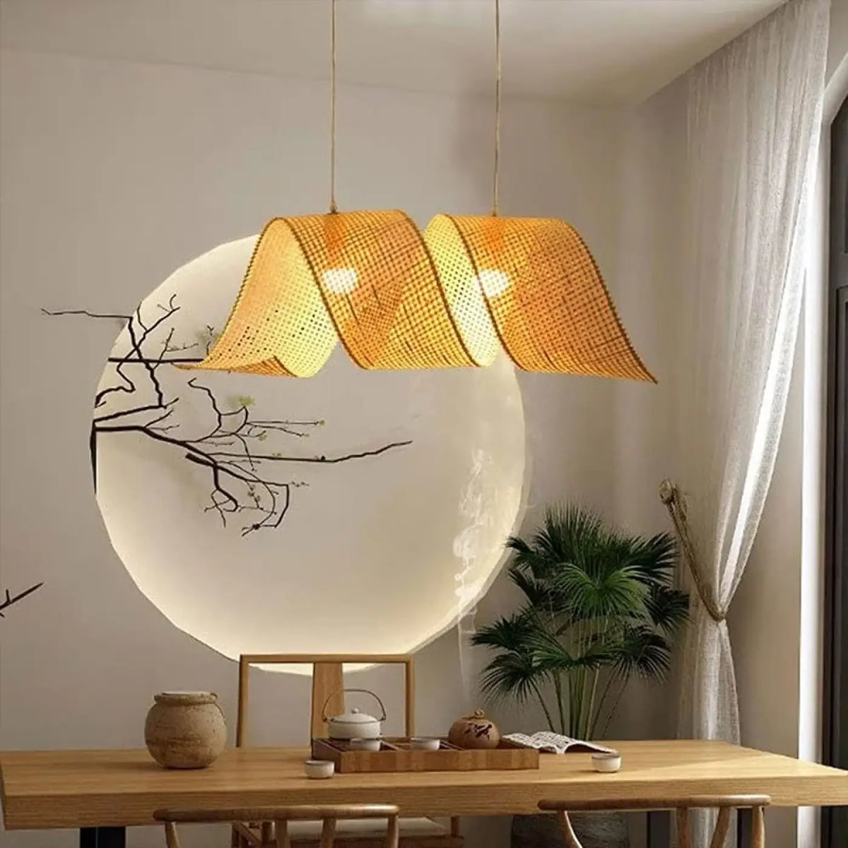 Lampe Suspendue en Bambou Naturel Tressé | Sero