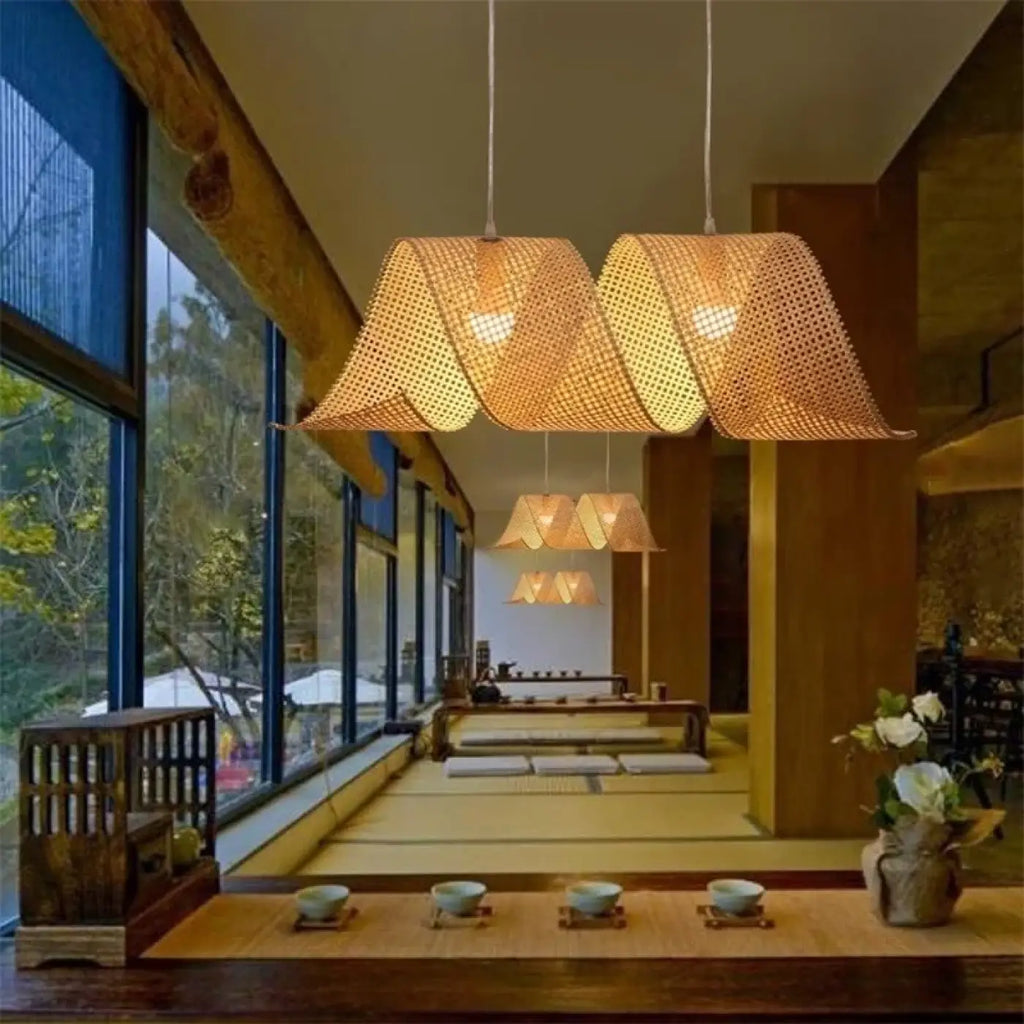 Lampe Suspendue en Bambou Naturel Tressé | Sero