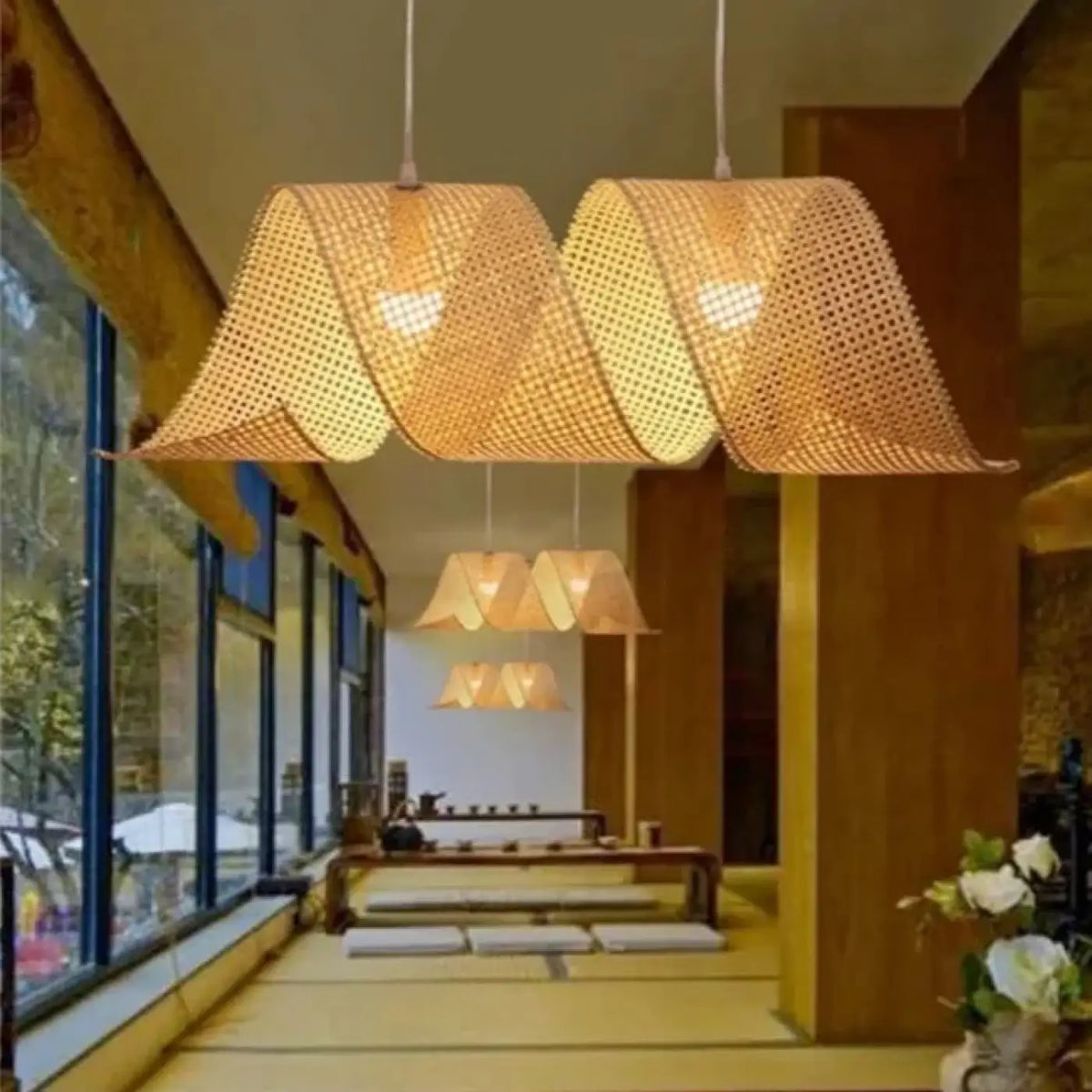 Lampe Suspendue en Bambou Naturel Tressé | Sero