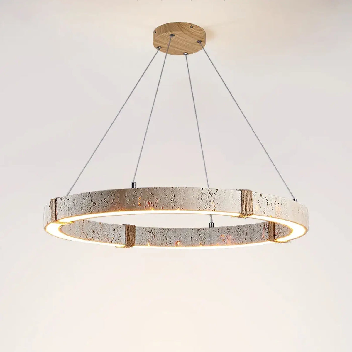Lampe Suspendue Circulaire LED Effet Travertin | Ova