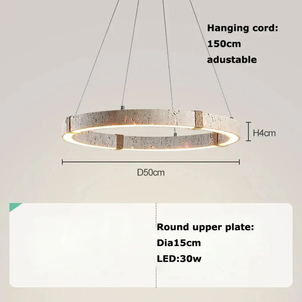 Lampe Suspendue Circulaire LED Effet Travertin | Ova
