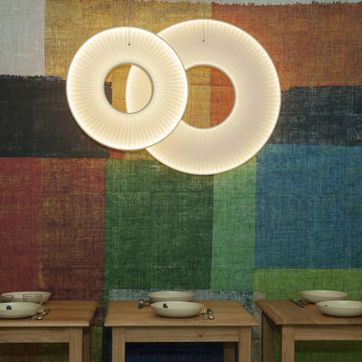 Suspension LED Blanc Cassé Design Moderne | Kora