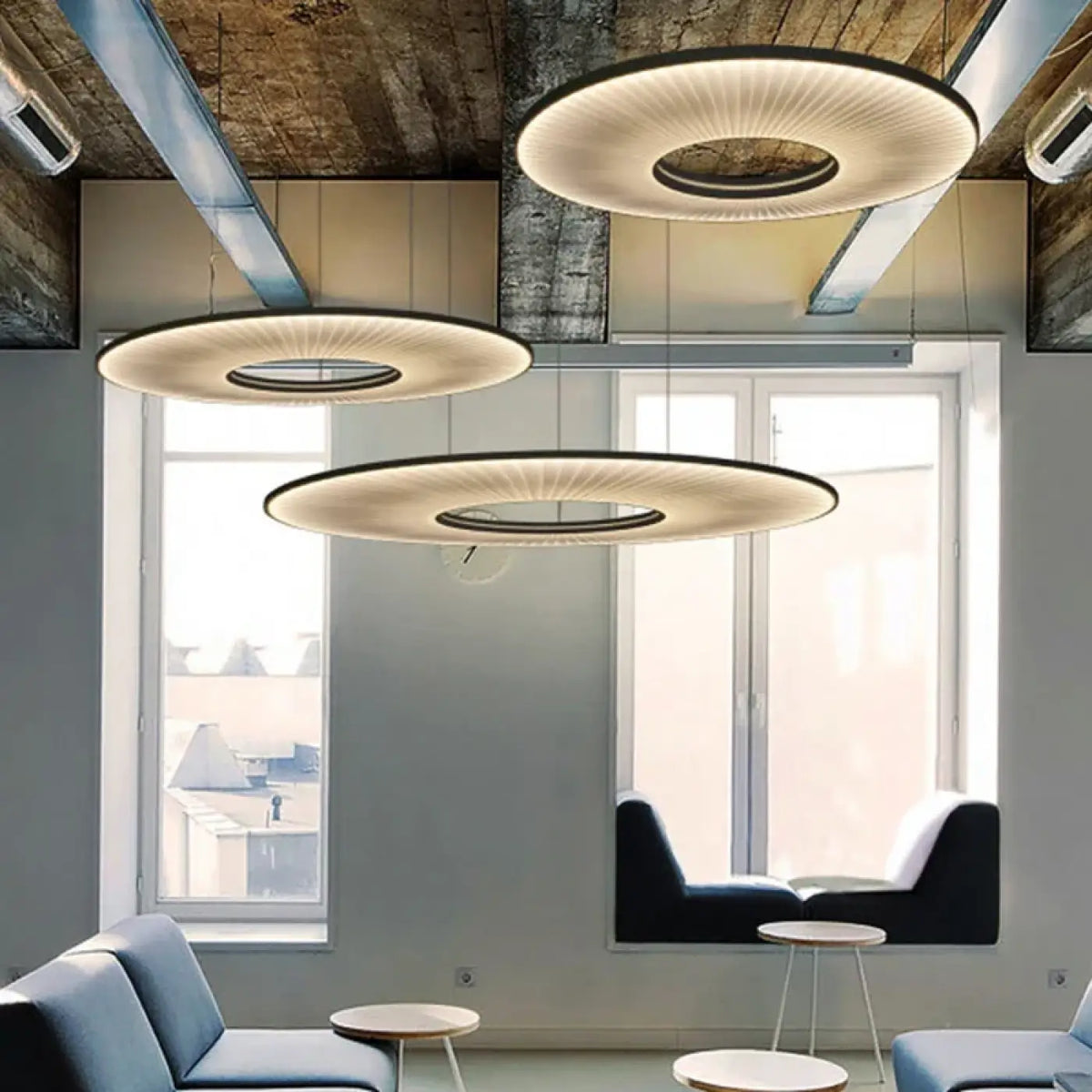 Suspension LED Blanc Cassé Design Moderne | Kora