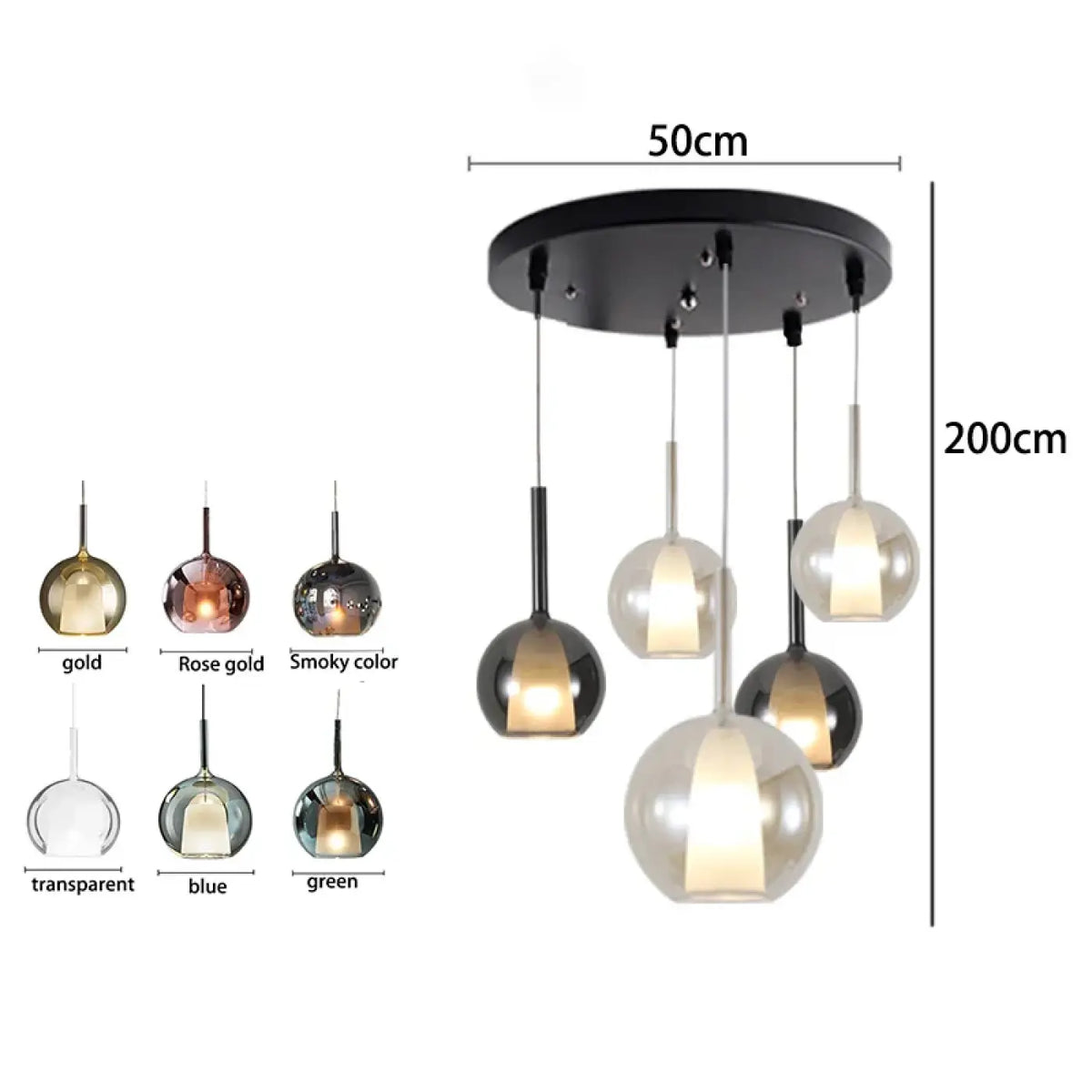 Suspension Moderne en Verre et Métal | Viri