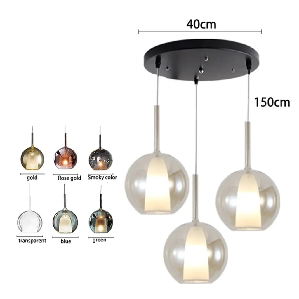 Suspension Moderne en Verre et Métal | Viri