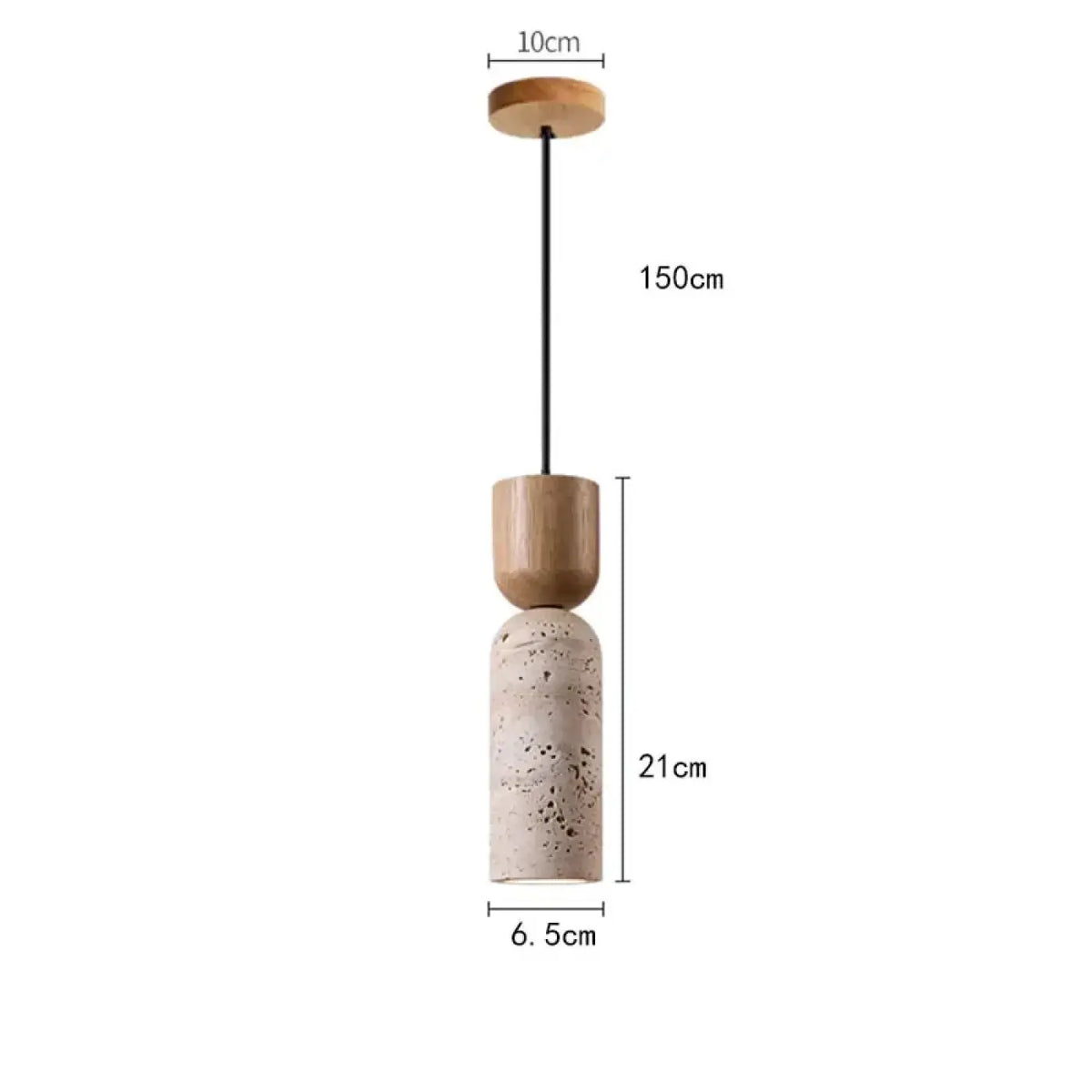 Lampe Suspendue Pierre Naturelle et Bois | Kalo