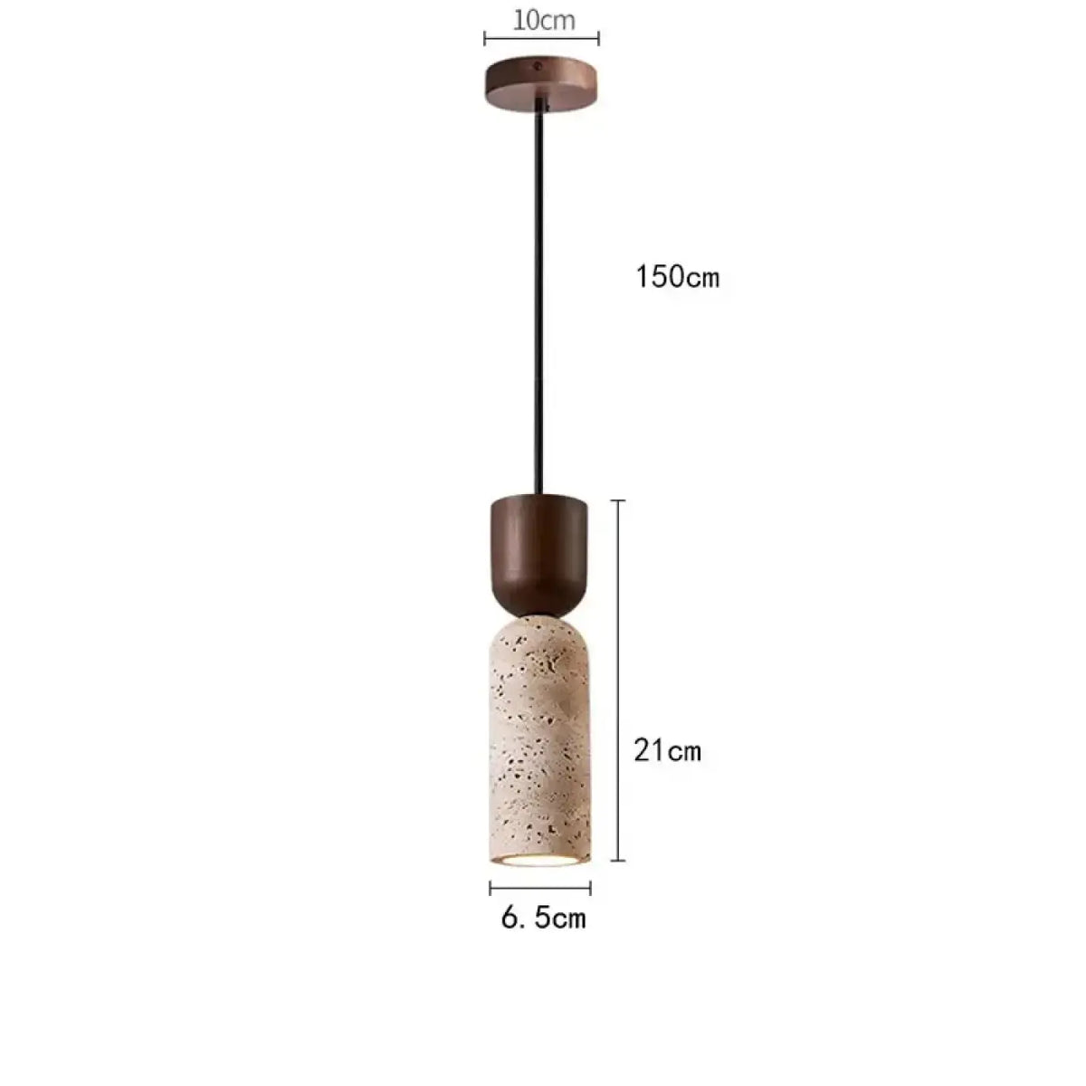 Lampe Suspendue Pierre Naturelle et Bois | Kalo