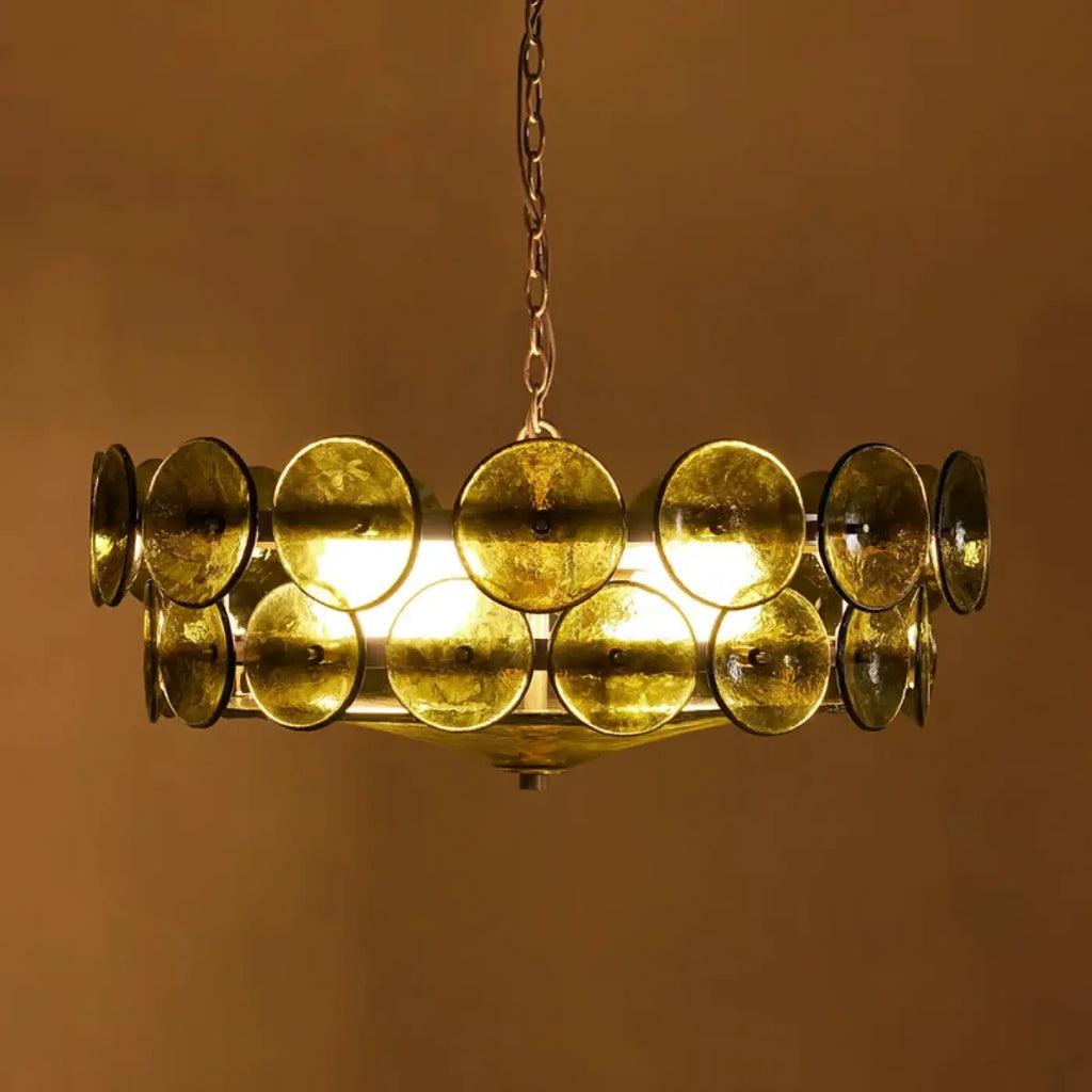 Lampe Suspendue Rétro à Disques de Verre | Yasa