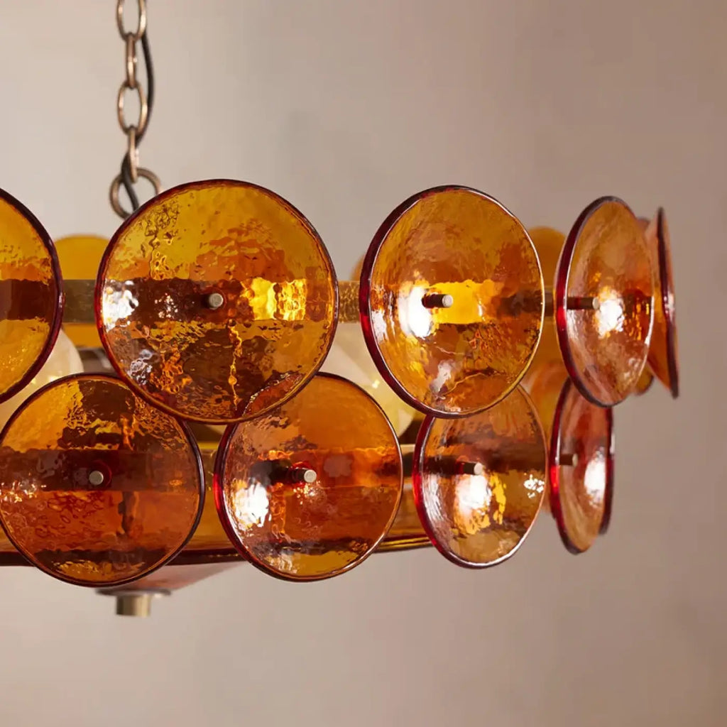 Lampe Suspendue Rétro à Disques de Verre | Yasa