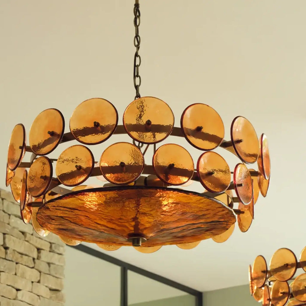 Lampe Suspendue Rétro à Disques de Verre | Yasa