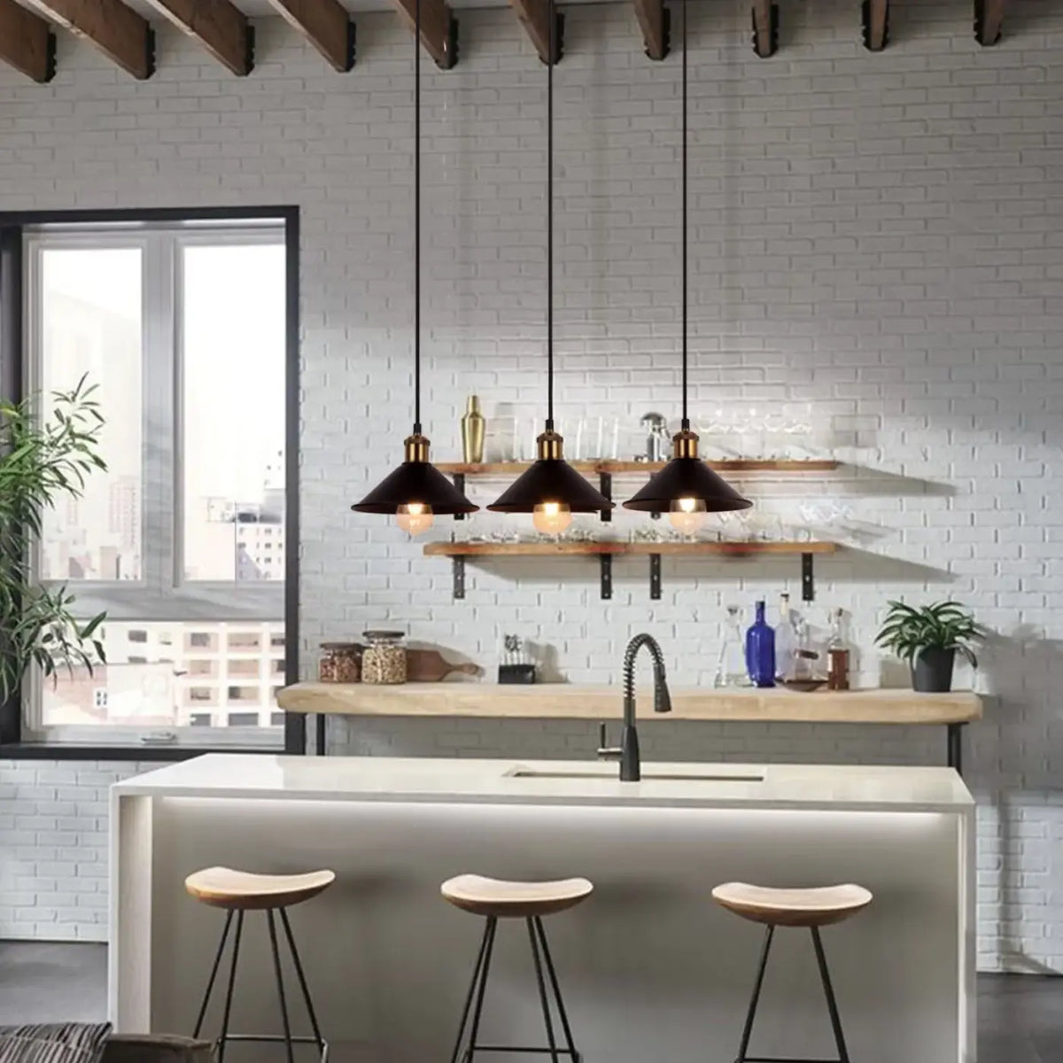 Lampe Suspendue Trois Têtes Rétro | Laro