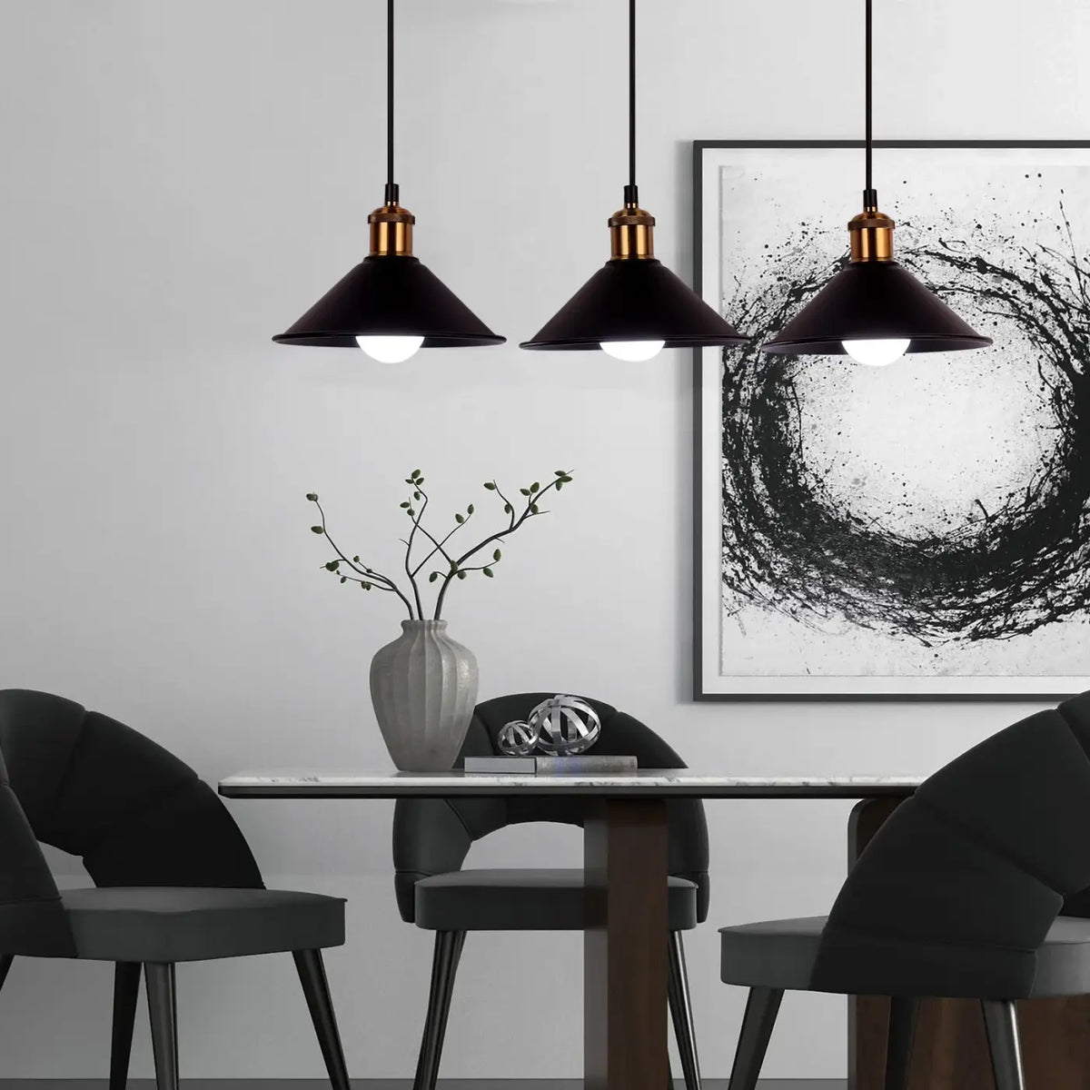 Lampe Suspendue Trois Têtes Rétro | Laro