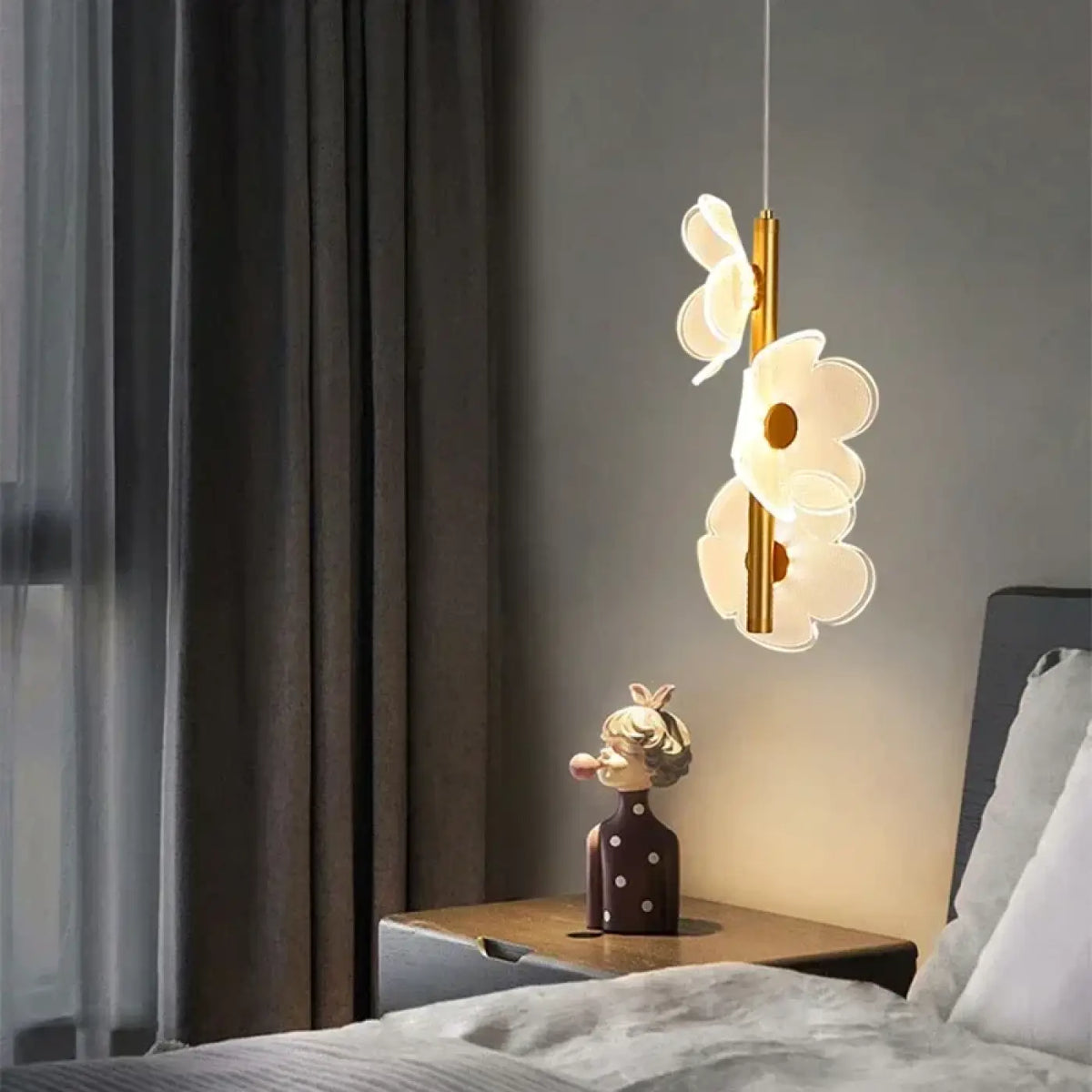 Lampe Suspendue Dorée à 3 Fleurs | Para