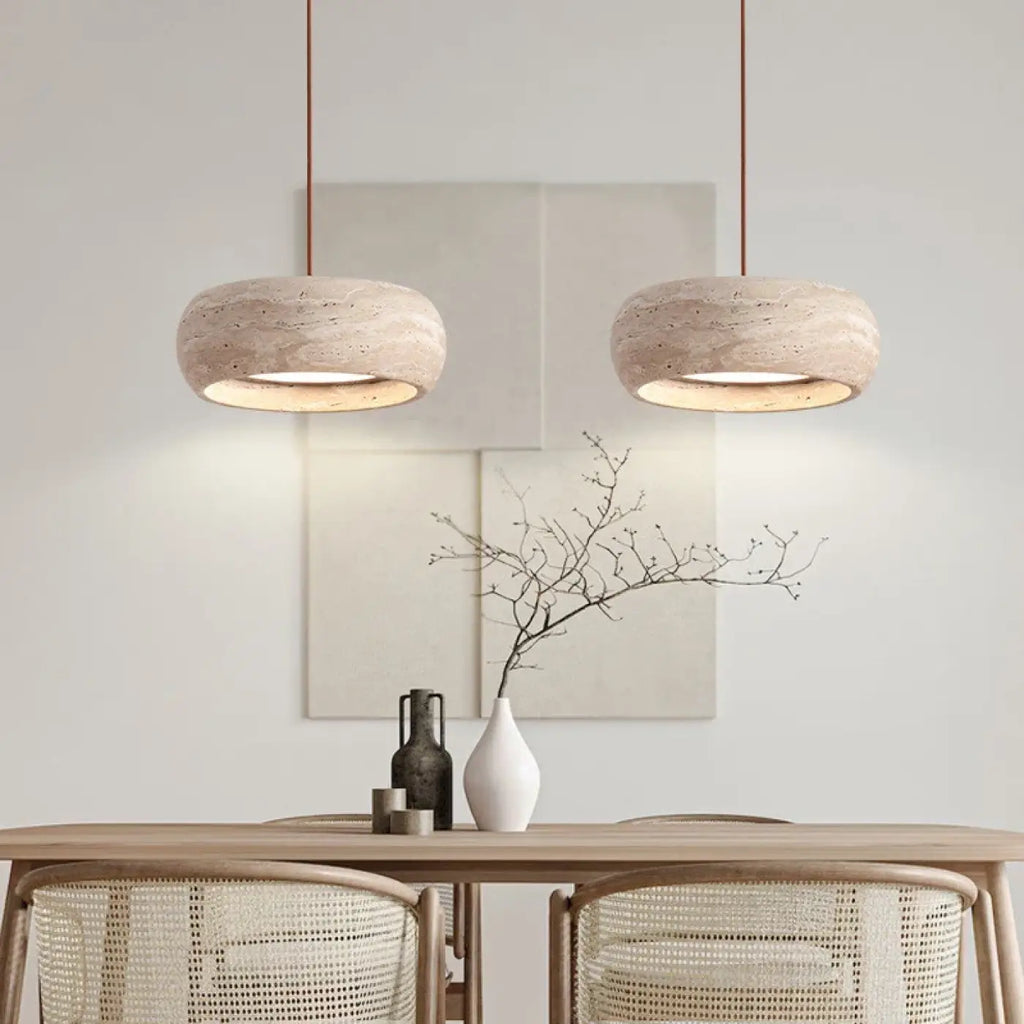 Lampe Suspendue Effet Pierre Blanche | Kita