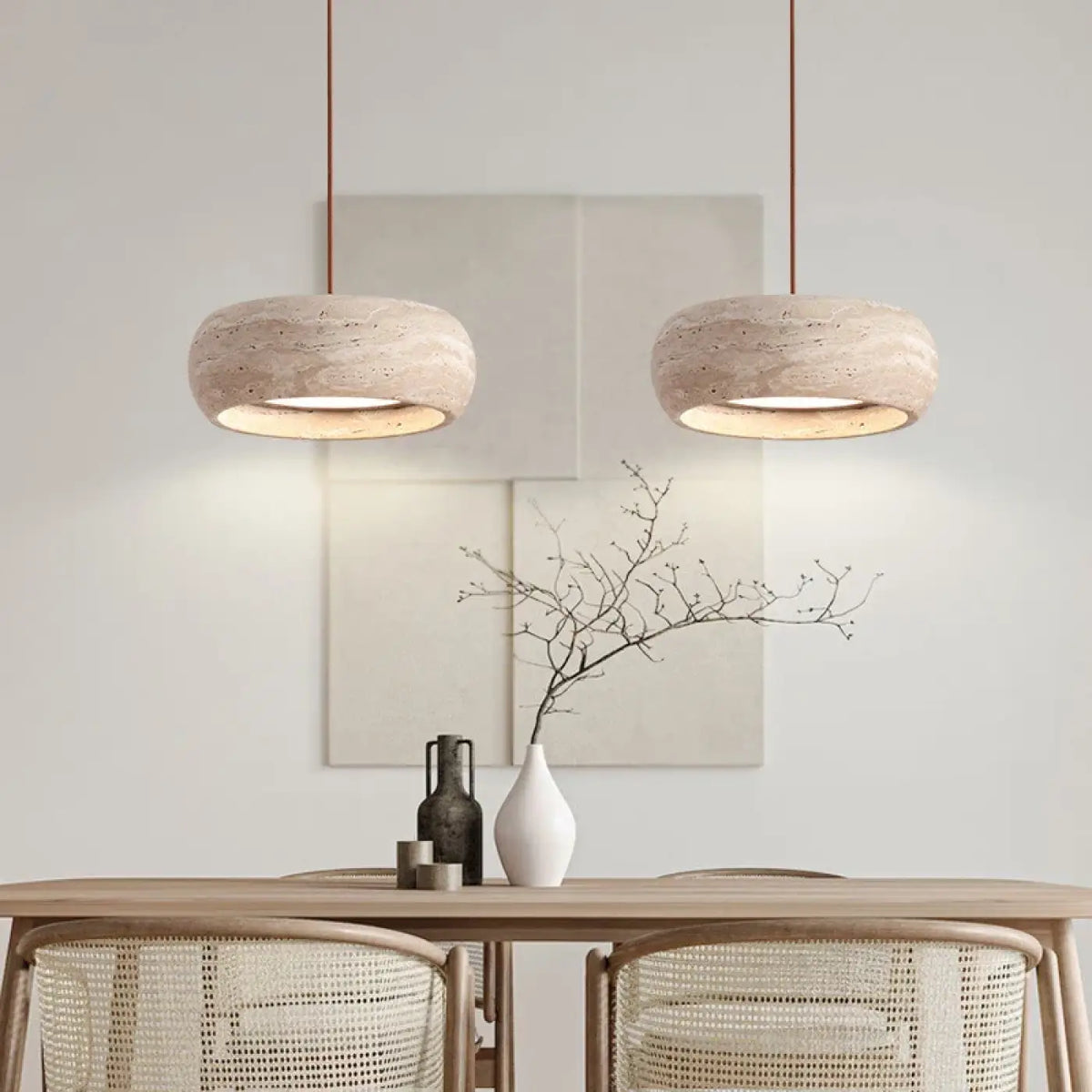 Lampe Suspendue Effet Pierre Blanche | Kita