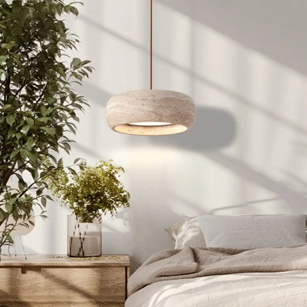 Lampe Suspendue Effet Pierre Blanche | Kita
