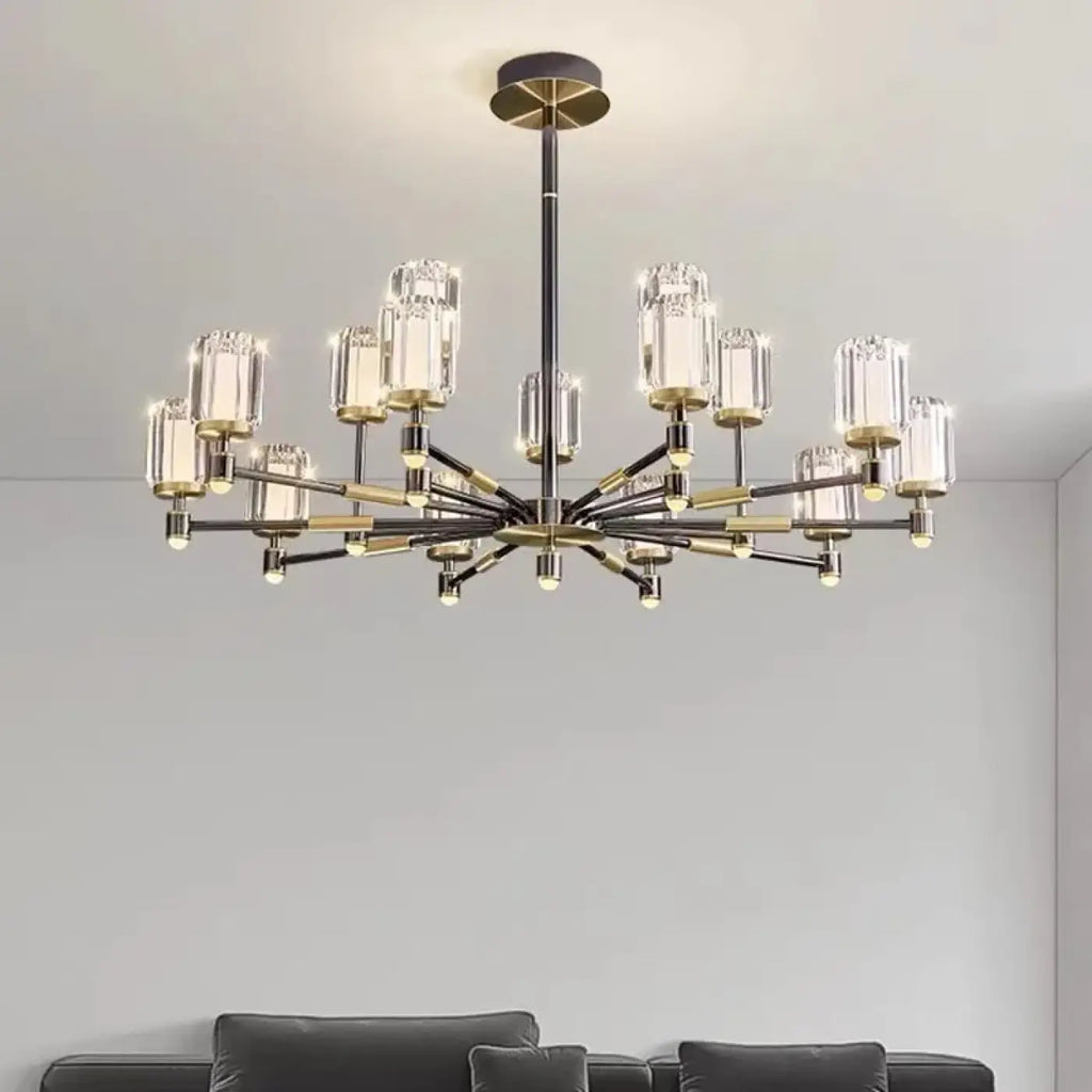 Suspension Verre Strié et Métal | Vana