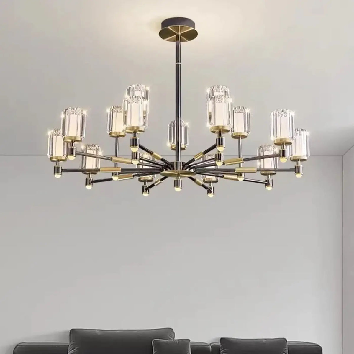 Suspension Verre Strié et Métal | Vana