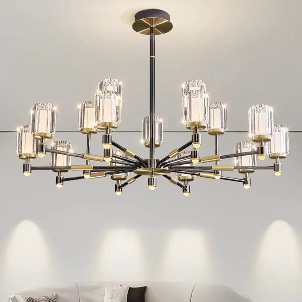 Suspension Verre Strié et Métal | Vana
