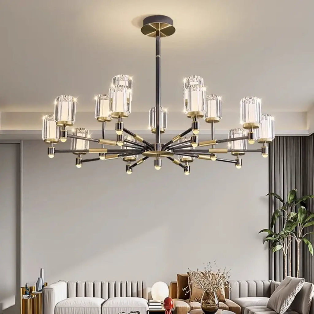 Suspension Verre Strié et Métal | Vana