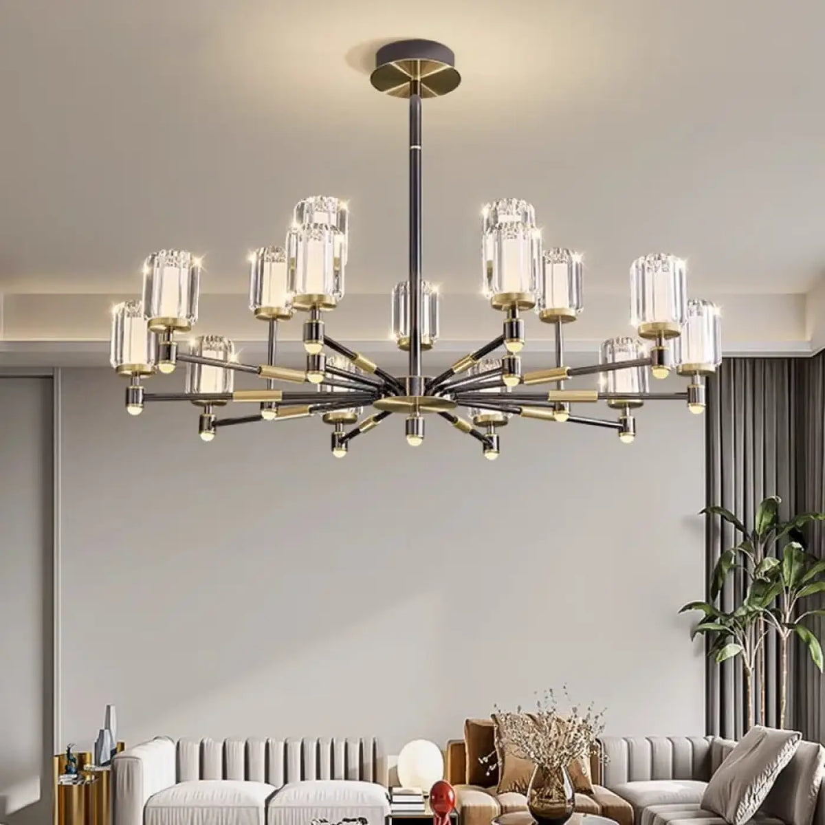Suspension Verre Strié et Métal | Vana