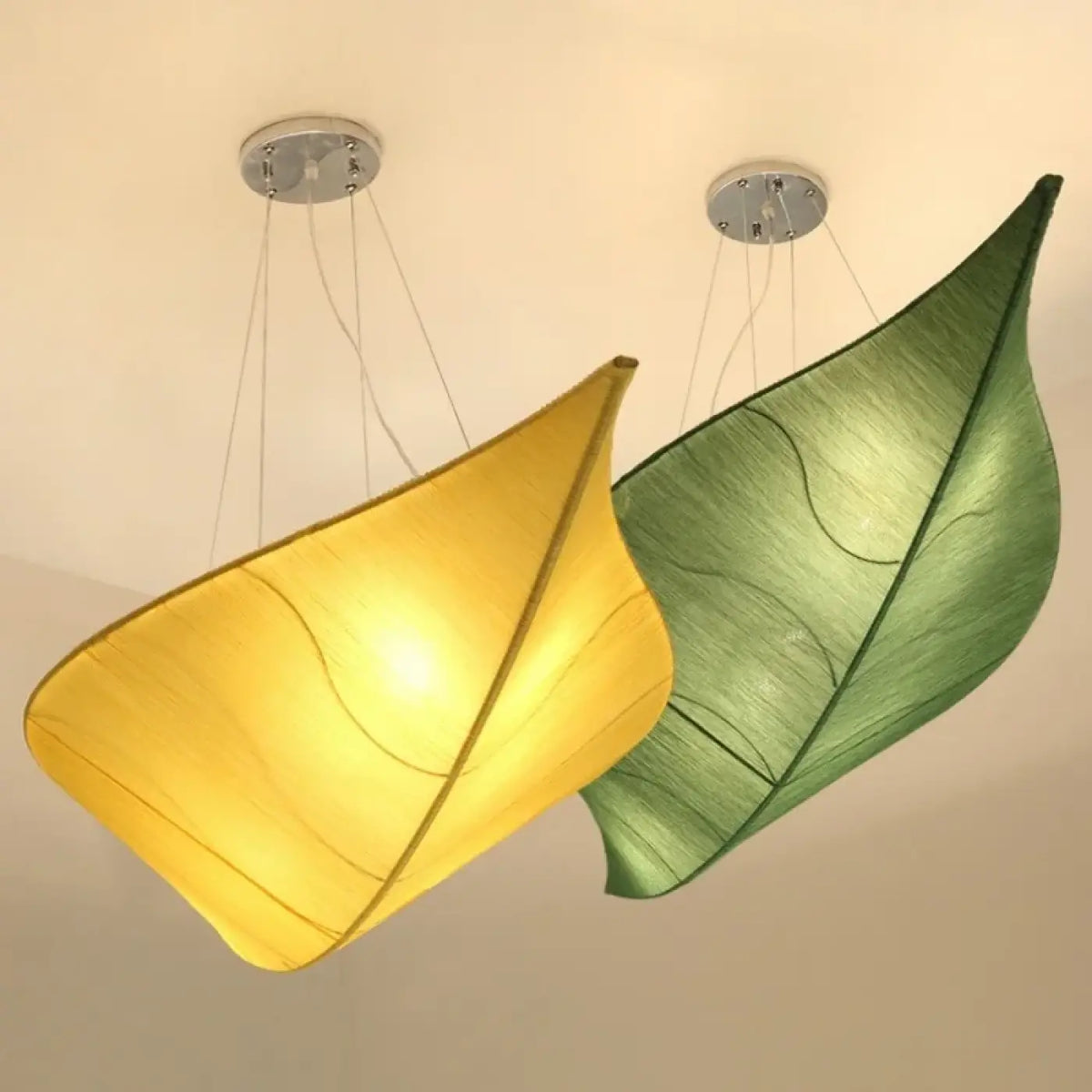 Lampe Suspendue Feuille en Tissu et Métal | Zolo