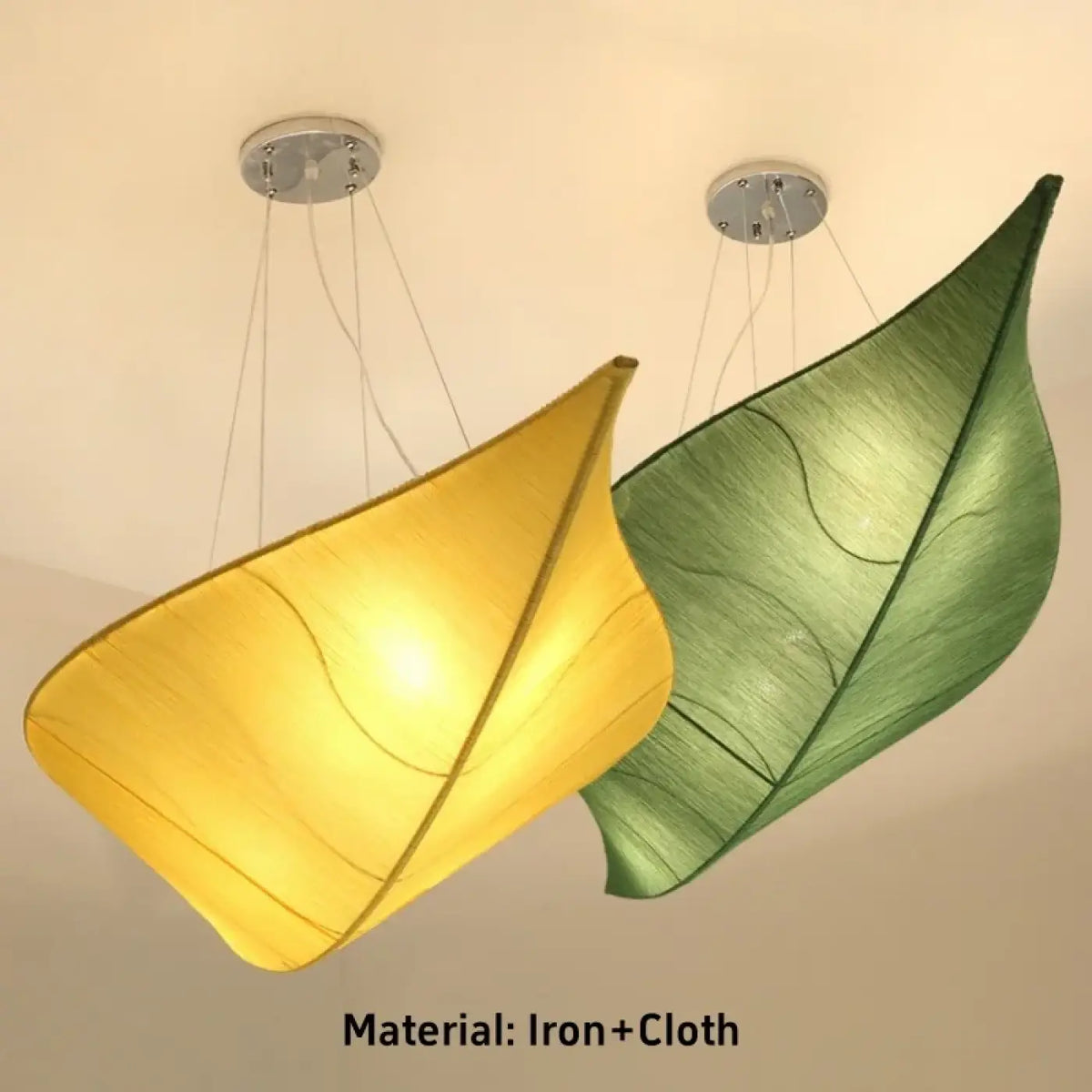 Lampe Suspendue Feuille en Tissu et Métal | Zolo