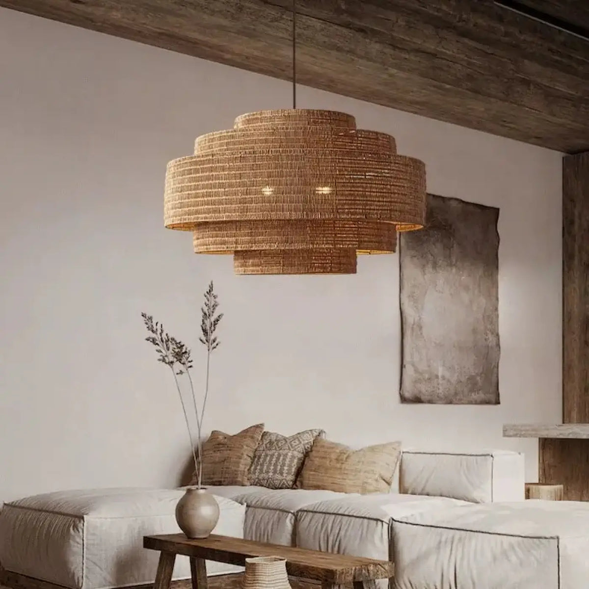 Lampe Suspendue en Fibres Naturelles Bohème | Aro
